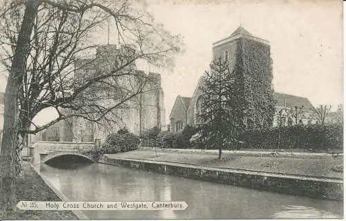 PC20569 Kirche des Heiligen Kreuzes und Westgate. Canterbury. Noakes und Co