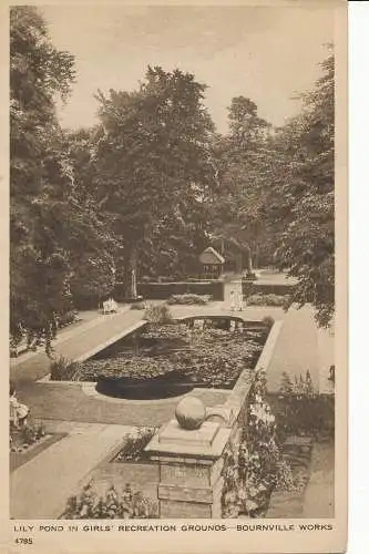 PC20275 Lily Pond für Mädchen. Freizeitgelände. Bournville Works. Nr. 4785