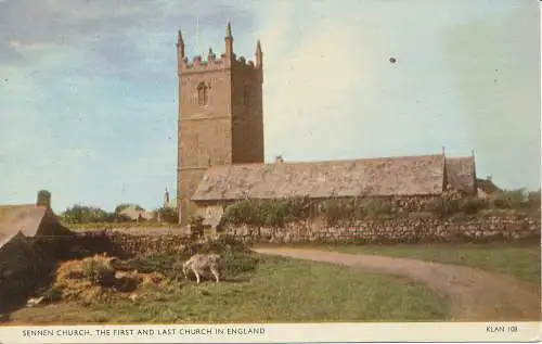 PC21020 Sennen Kirche. Die erste und letzte Kirche in England. Jarrold. RP. 1957