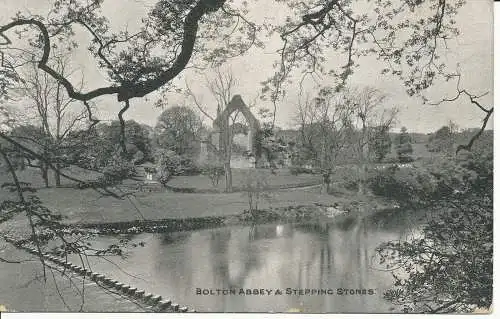 PC21080 Bolton Abbey und Stepping Stones. Photochrom