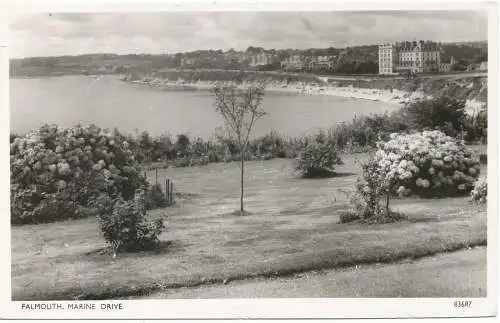 PC18061 Falmouth. Marine Drive. Photochrom 83687. 1957