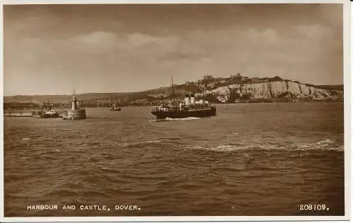 PC19145 Hafen und Schloss. Dover. Valentinstag. RP