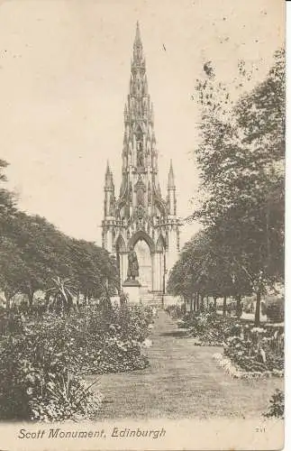 PC21367 Scott Monument. Edinburgh. Valentinstag. Nr. 231. 1907