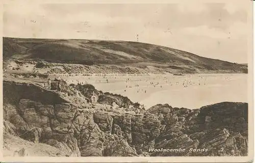 PC20875 Woolacombe Sands. M. und L. National. 1950