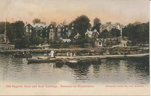 PC20900 Old England Hotel- und Bootslandungen. Bogenheit auf Windermere. Abraham. Nein