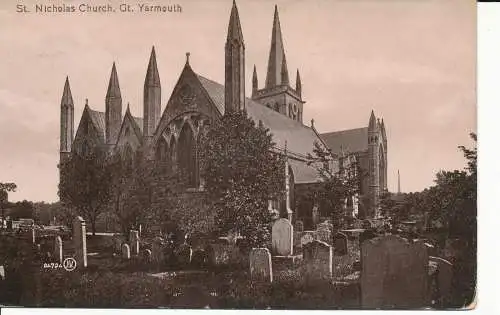 PC23446 Nikolauskirche. Gt. Yarmouth. Valentinstag. 1923