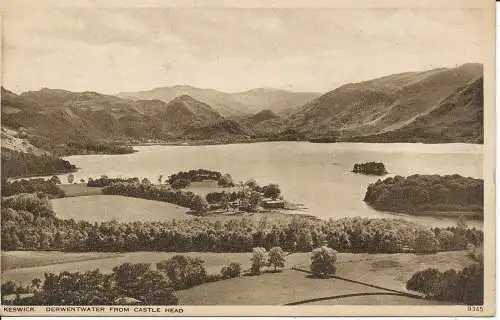 PC20965 Keswick. Derwentwater von Castle Head. Photochrom. Nr. 9345. 1950