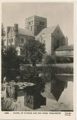 PC18136 Kapelle St. Kreuz und Fischteich. Winchester. F. Frith. 1958