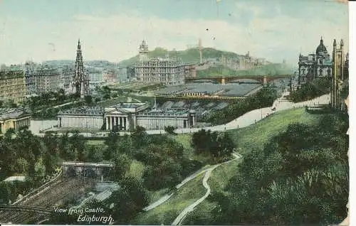 PC20539 Blick vom Schloss. Edinburgh. 1909