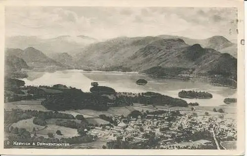 PC20754 Keswick und Derwentwater. Pettitt. Nr. 2. 1928