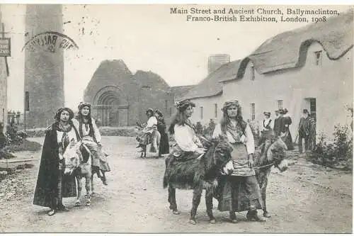 PC17269 Hauptstraße und alte Kirche. Ballymaclinton. Franco British Exhibitio