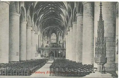 PC17157 Tewkesbury Abbey. Innenraum. 1906