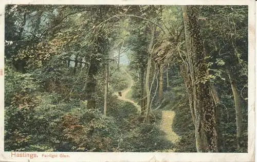 PC20699 Hastings. Fairlight Glen. Autochrom. Pfau. 1905