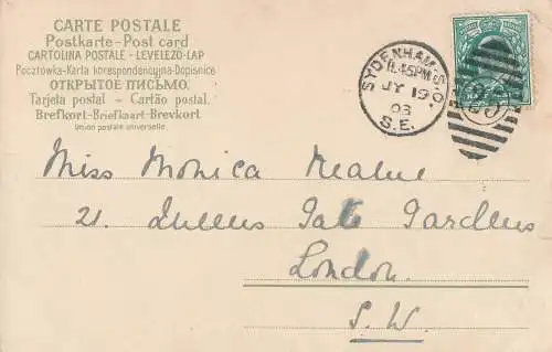 PC23448 alte Postkarte. Frau mit Mann. 1903