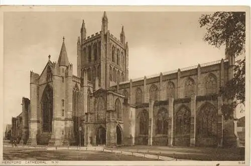 PC17408 Hereford Cathedral. N.W. Photochrom 5128. 1936