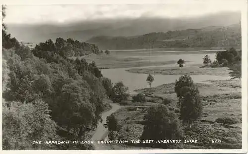 PC19353 Der Ansatz zum Loch Garry aus dem Westen. Inverness Shire. Weiß. Am besten oder