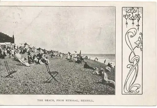 PC17228 Der Strand. Aus dem Kursaal. Bexhill. 1905