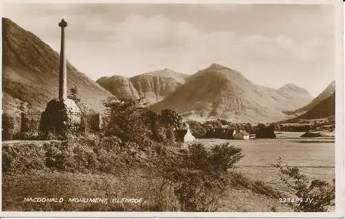 PC22468 Macdonald Monument. Glencoe. Valentinstag. Nr. 223489. RP. 1936