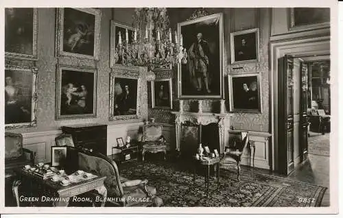 PC22558 grünes Wohnzimmer. Schloss Blenheim. RA. Nr. 9852. RP