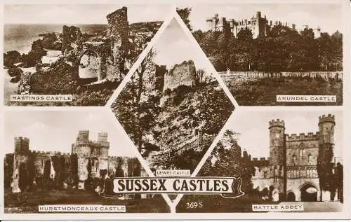 PC22559 Sussex Castles. Multi-View. Nr. 369 S. RP