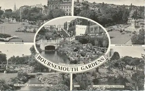 PC22967 Bournemouth Gardens. Multi-View. 1959