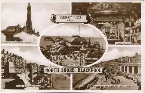 PC19293 Grüße von North Shore. Blackpool. Multi-View. Excel. RP