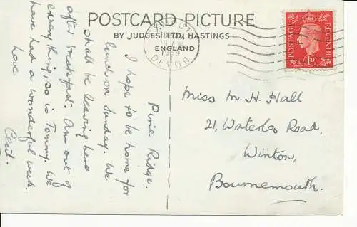 PC22137 Orcombe Point Exmouth. Judges Ltd. Nr. 8098. RP. 1939