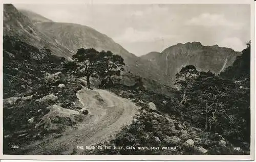 PC22197 Der Weg in die Hügel. Glen Nevis. Fort William. Weiß. Das Beste von allem. RP.