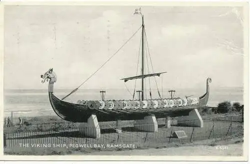 PC17415 Wikingerschiff. Pegwell Bay. Ramsgate. Valentinstag. 1955