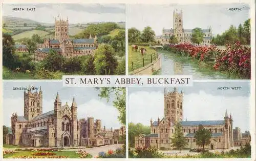 PC22481 St. Marys Abbey. Buckfast. Multi-View. Lachs. 1958