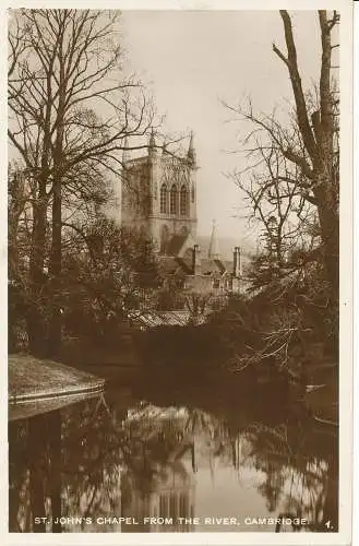 PC19709 St. Johns Kapelle vom Fluss. Cambridge. RP