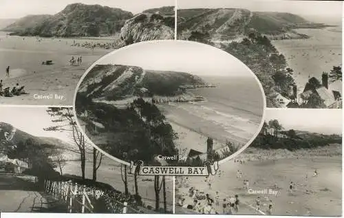 PC22190 Caswell Bay. Multi-View. Lachs. RP. 1959