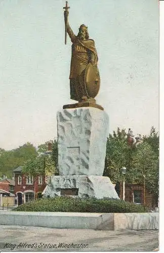 PC22888 King Alfreds Statue. Winchester. Wykeham. Nr. C 12. 1910