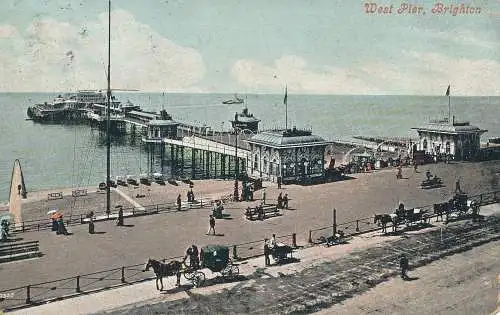 PC47411 West Pier. Brighton. Valentinstag. 1905