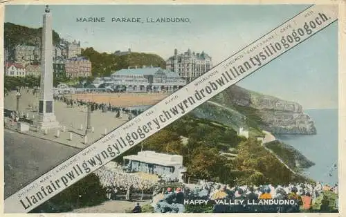 PC48306 Marine Parade und Happy Valley. Llandudno. Dennis. 1946