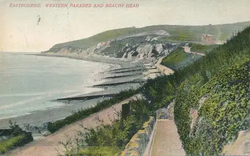 PC48541 Eastbourne. Westernparaden und Strandkopf. B. Hopkins