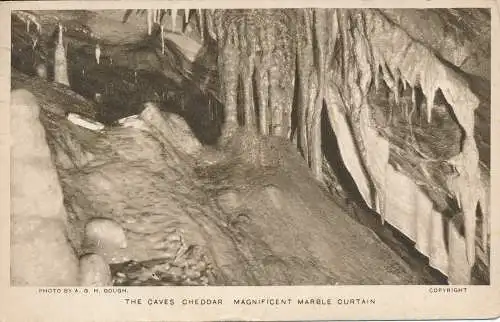 PC47698 The Caves Cheddar prächtiger Marmorvorhang. A.G.H. Gough. 1930