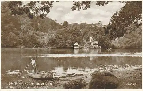 PC47671 Sharpham House. River Dart. Valentinstag. Foto braun. Nr. 214091