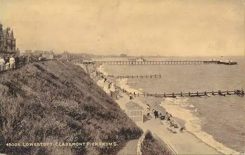 PC63406 Lowestoft. Claremont Pier von S. Photochrom. Sepiatone