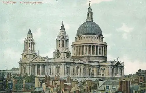 PC64466 London. St. Pauls Kathedrale. Pfau. Autochrom