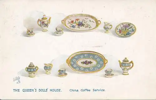 PC65131 Das Puppenhaus der Königinnen. China Kaffeeservice. Tuck. Öle. Nr. 4500. 19