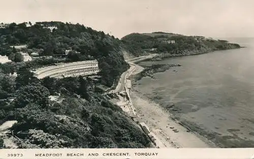 PC64227 Meadfoot Beach and Crescent. Torquay. Harvey Barton. Nr. 39973. RP