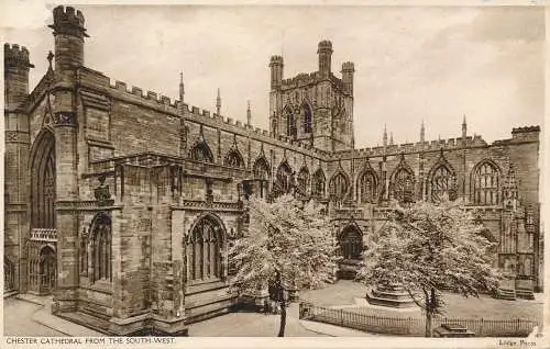 PC65936 Chester Cathedral aus dem Südwesten. Lodge