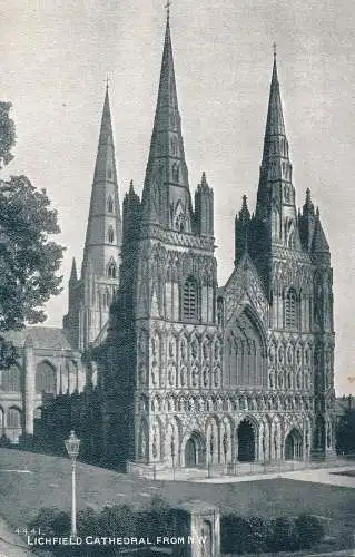 PC66016 Lichfield Cathedral. Von N.W. Photochrom. Exklusiv