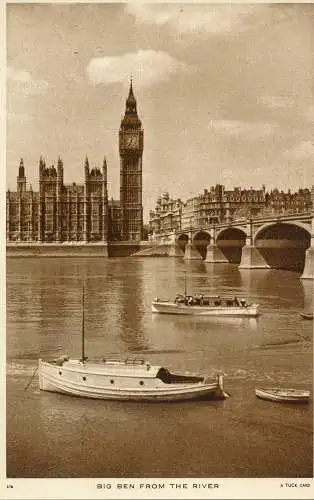 PC65851 Big Ben vom Fluss. Tuck