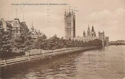 PC63561 Houses of Parliament und Victoria Gardens. London. 1938