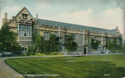 PC65689 St. Johns College. Gartenfront. Oxford. Spiegel