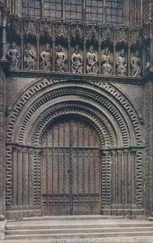 PC65579 Lincoln Cathedral. West Veranda. Photochrom. Celesque