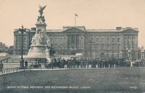 PC65330 Queen Victoria Memorial und Buckingham Palace. London. Valentinstag. Bromot