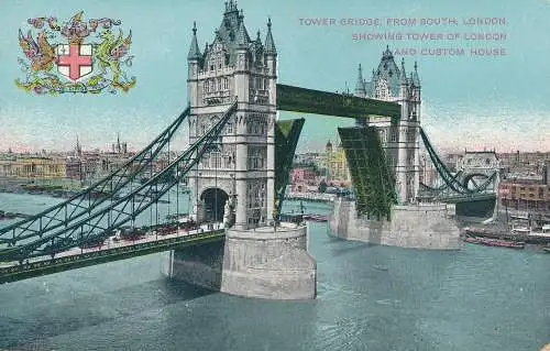 PC66069 Turmbrücke aus dem Süden. London Showing Tower of London und Custom House